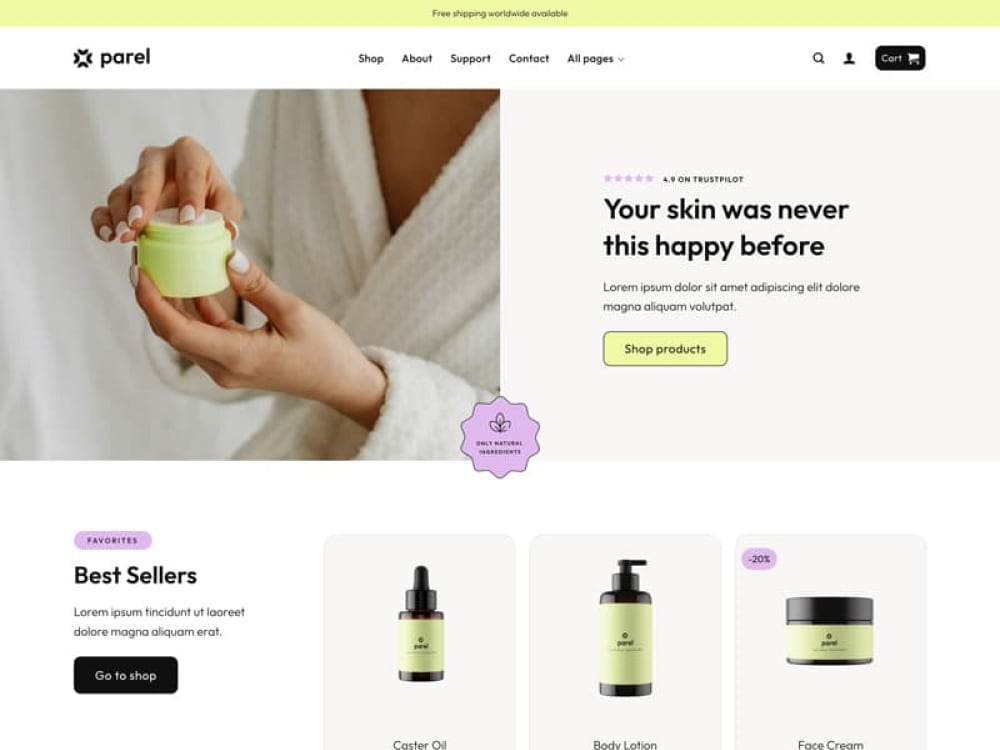 Parel - Flatsome Theme Demo Template for WooCommerce - Desktop View