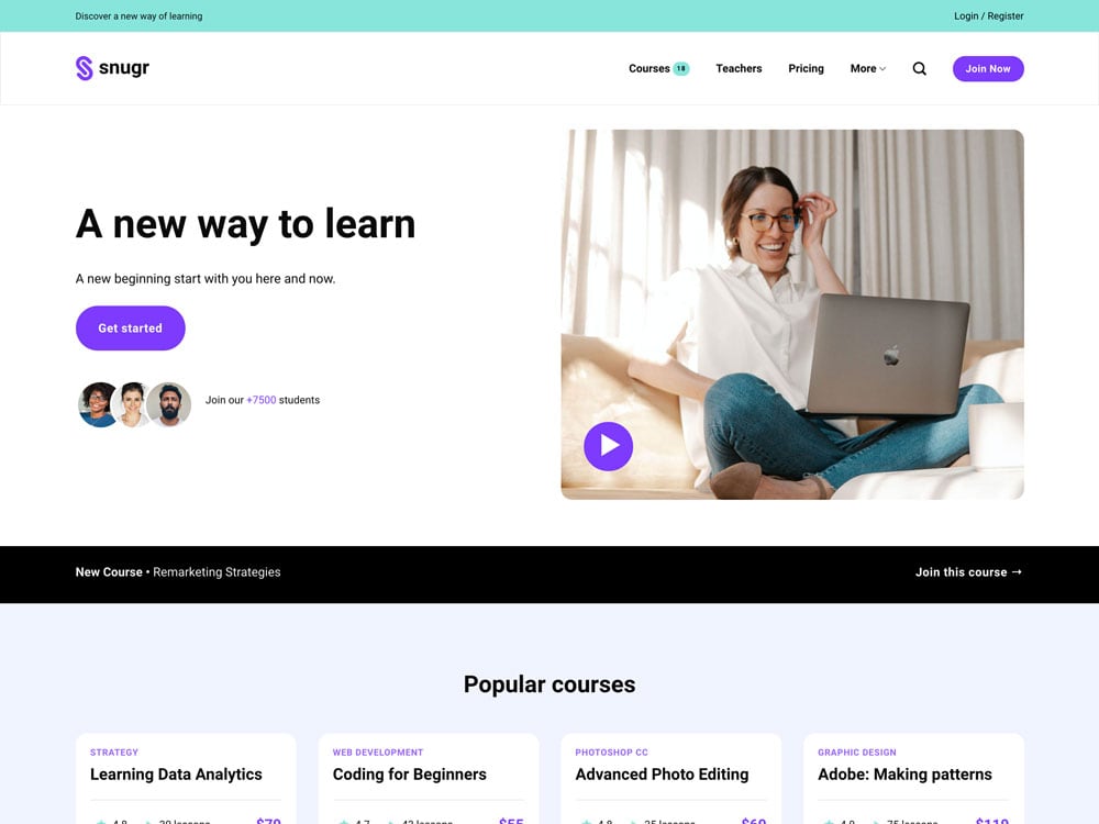 Snugr - Flatsome Theme Demo Template for WooCommerce - Desktop View